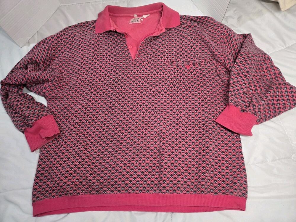 Ton Sur Ton Men’s Sweatshirt Size M/L Vintage Pink Y2k Retro 90's Style Pocket